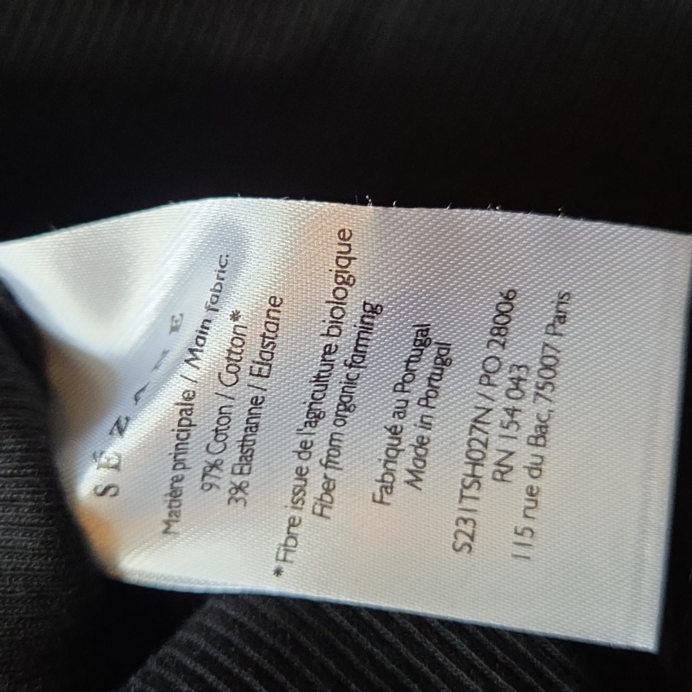 Nwt! Sezane Grant T.Shirt Black - Picture 8 of 10